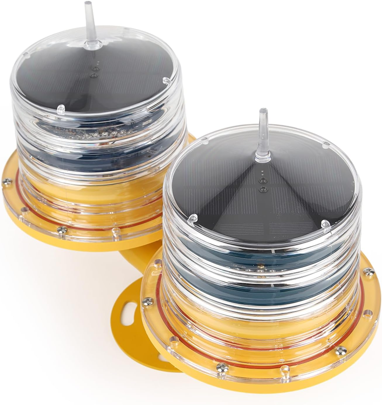 Beacon Light, Navigation Lamp UV Signal Light, Compatible with Marine Rivers Lakes, 360 Degree Control IP68 Waterproof Solar Warning Light (同時に2つのライトがあります) image number 1