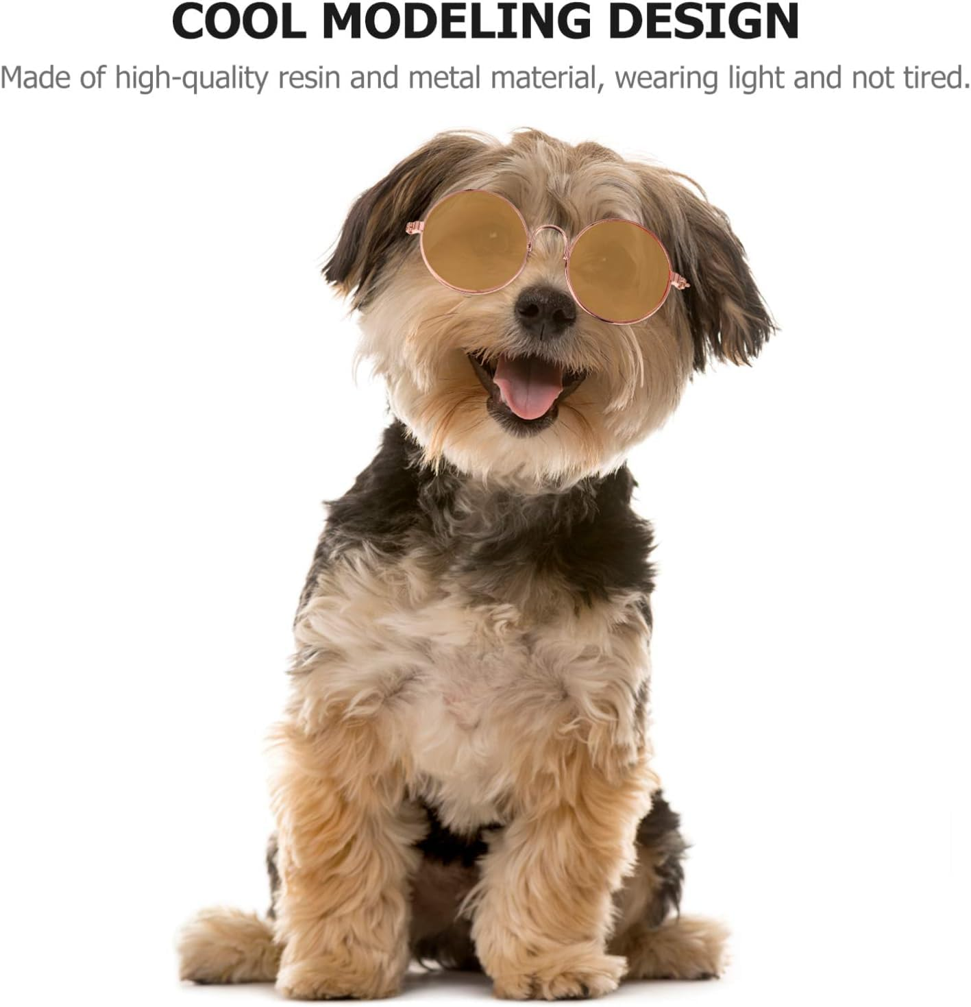 5Pcs Dog Cat Sunglasses Funny Cute Cat Small Dog Sunglasses Classic round Retro Pet Glasses Eyewears Dog Cat Cosplay Party Costume Photo Props image number 1