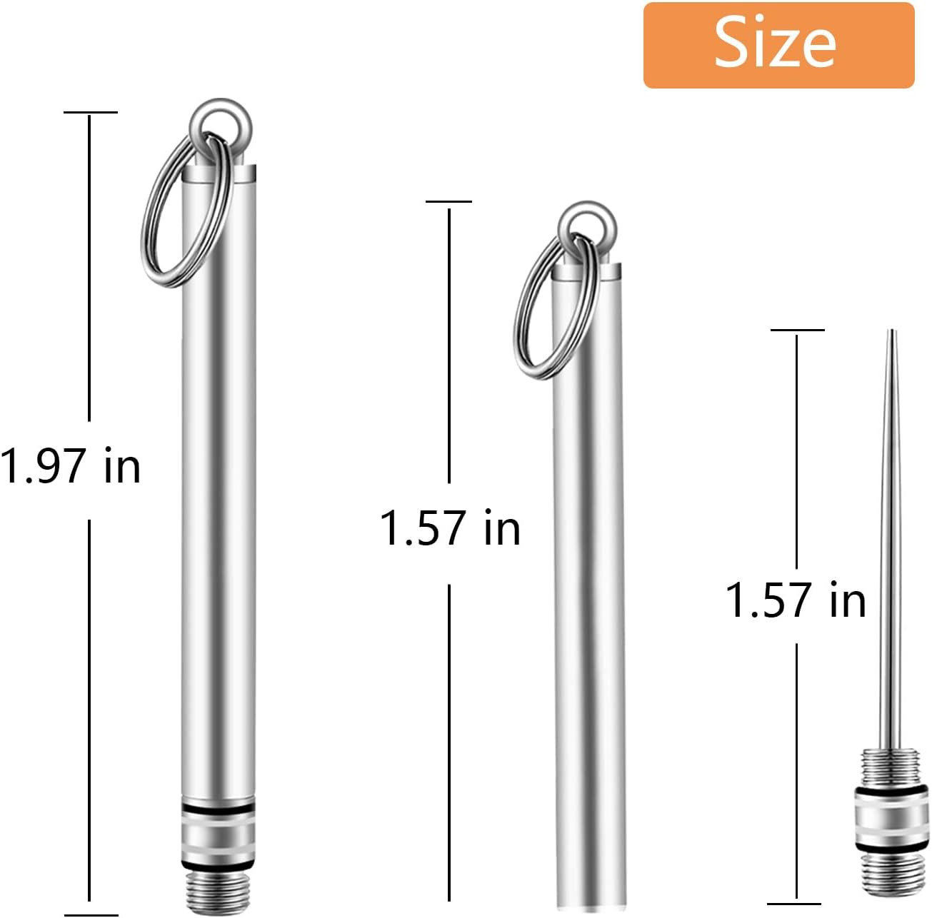 Qlfecle Portable Mini Titanium Toothpicks Holder, 2 Pieces Stainless Steel Metal Toothpicks Reusable Toothpick for Home Outdoor image number 2