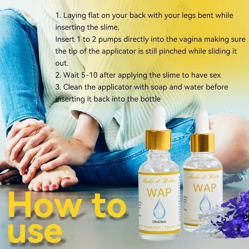 Yoni Slime Wap Bottles 100% Herbal Wap Make Secret Part Wetter and Lubrication Balance Ph 30Ml