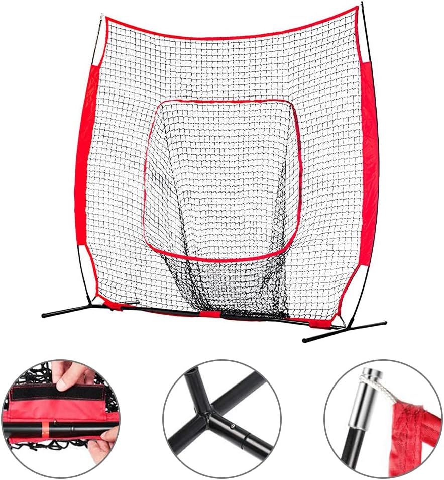 TOMVAES Baseball & Softball Net Bundle with Weighted Baseballs & Strike Zone Target,Compact Lightweight Portablepractice Hitting, Pitching, Batting and Catching, Training Backstop image number 4