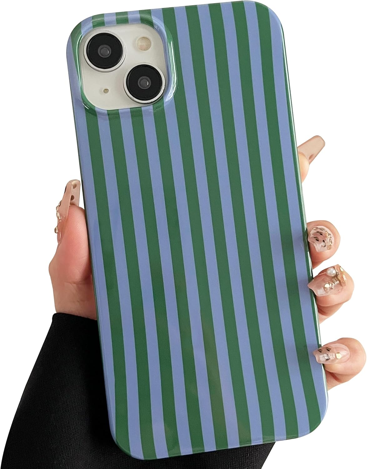 TQLGY for Iphone 13 Case Cute Striped Phone Case Soft TPU Slim Shockproof Protective Cover for Women Girls, Red and Pink