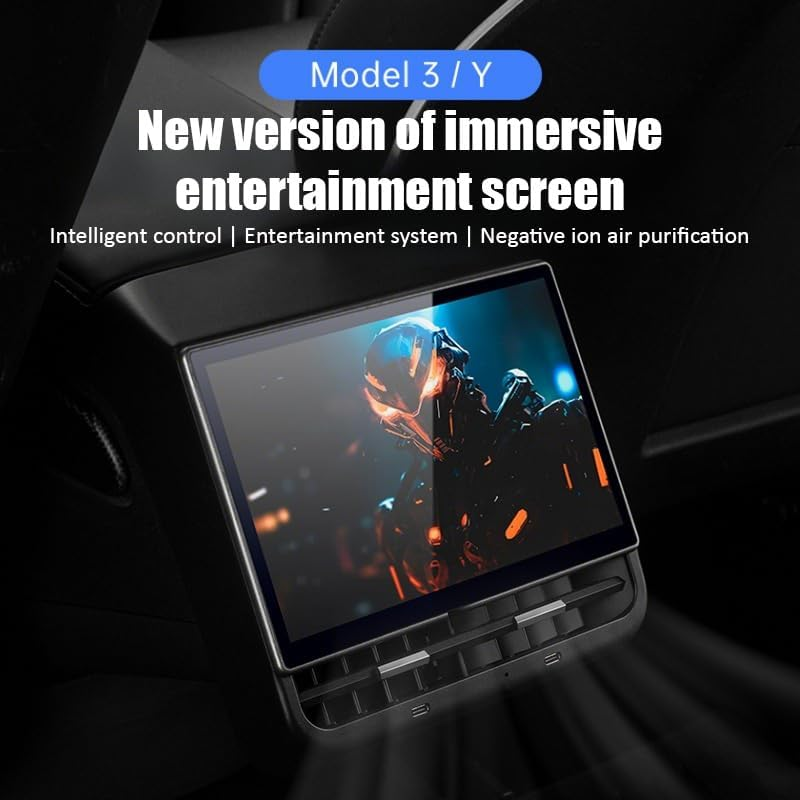 SKEKECIE 8.66 Inch Rear Display Screen Compatible with Tesla Model 3 19-23 & Y19-24, Wifi. Android 13 Supports HD Movie Watching,4+64G,8-Core, Supports Seat Adjustment and Rear Air Conditioning