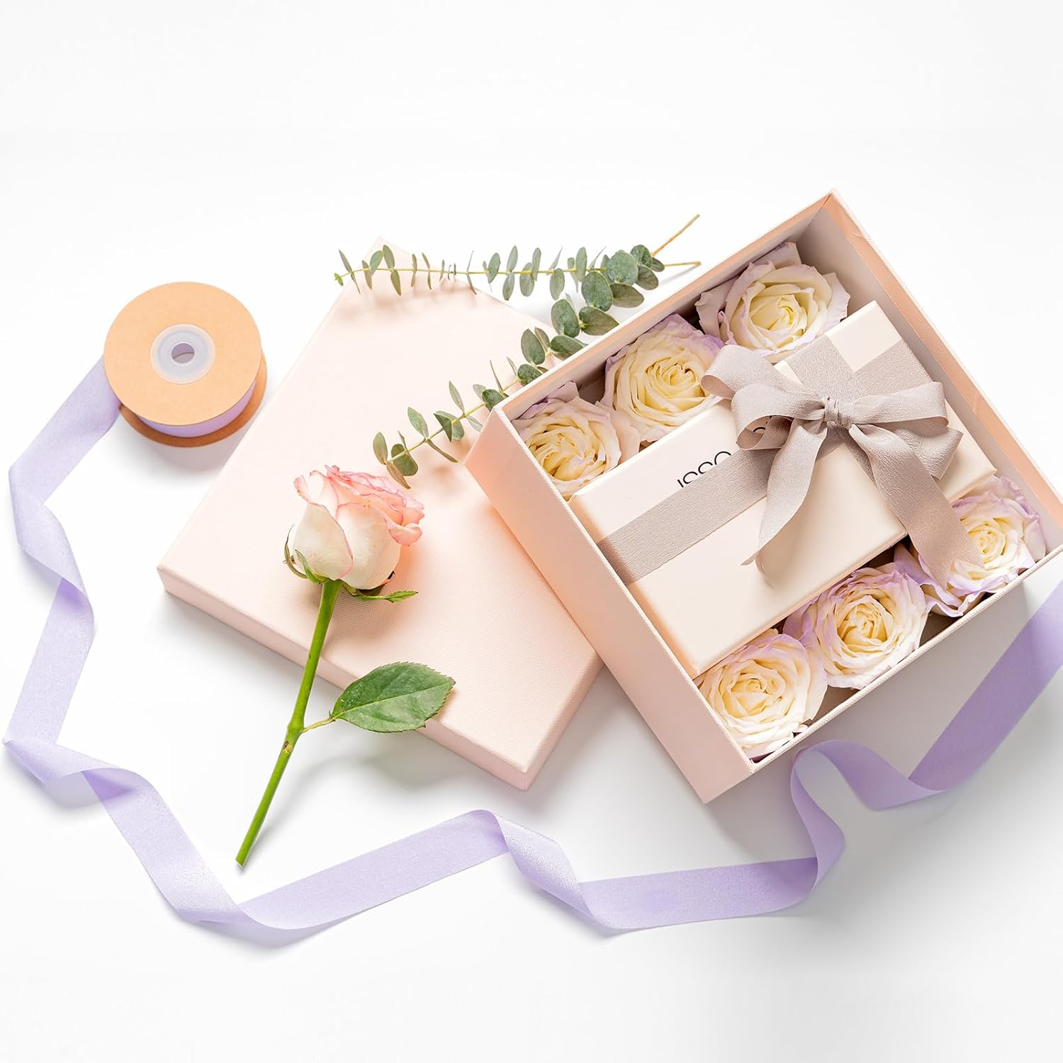 Ivory Ribbon Ribbon for Gift Wrapping Ribbon for Flower Bouquet Silk Gift Ribbon Beige Ribbon - Brown image number 3