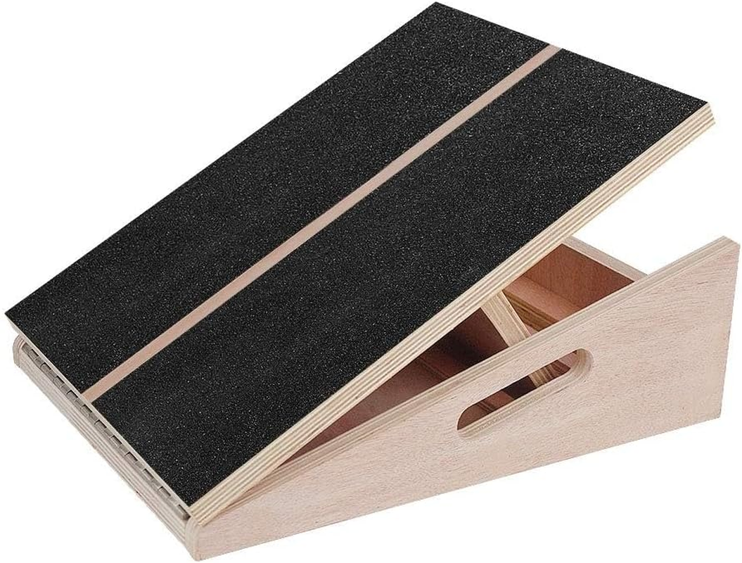 Professional Wooden Slant Board, Adjustable Incline Board and Calf Stretcher, Stretch Board - Extra Side-Handle Design for Portability (Black Full Cover)