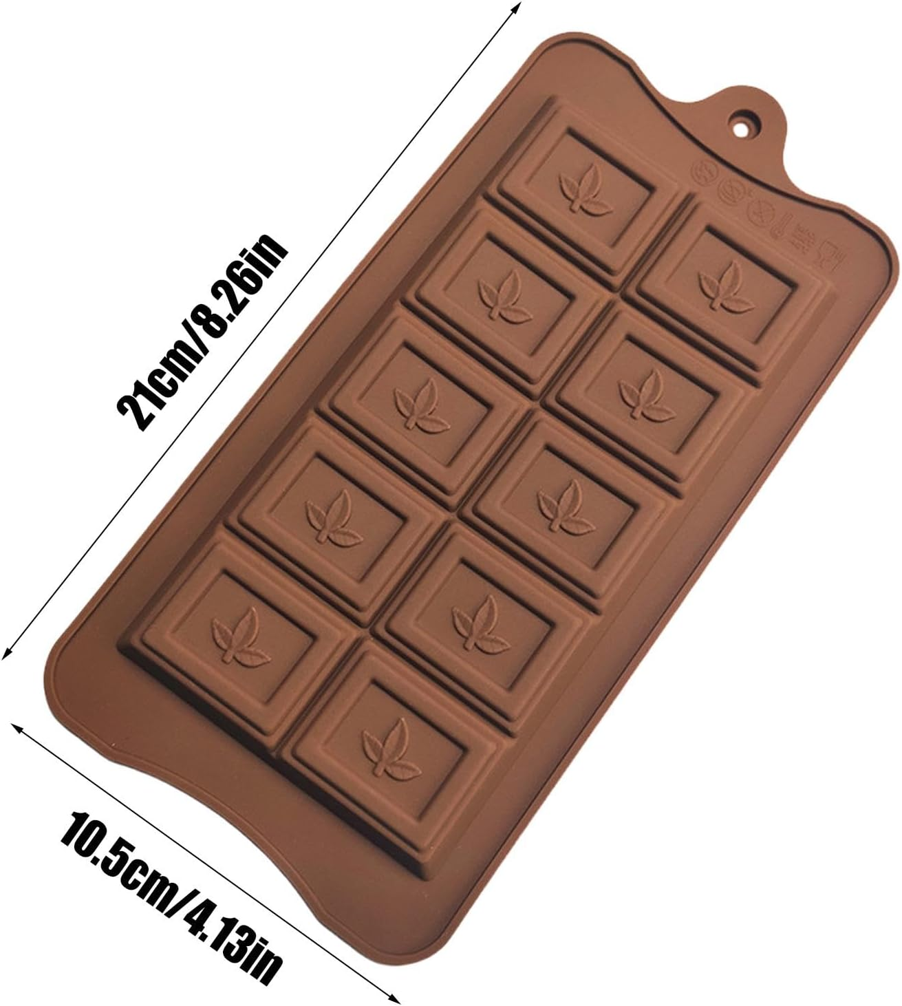 Chocolate Mold - 10 Cavities Mold | Chocolate Molds Reusable Non-Stick Square Molds for Halloween Christmas New Year image number 3