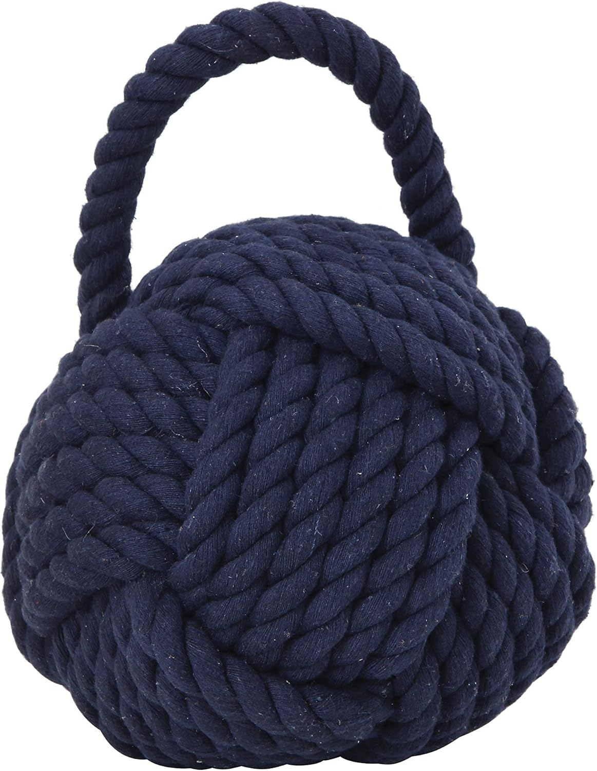 Blue Rope Knot Cotton Door Stop - Navy Blue image number 5