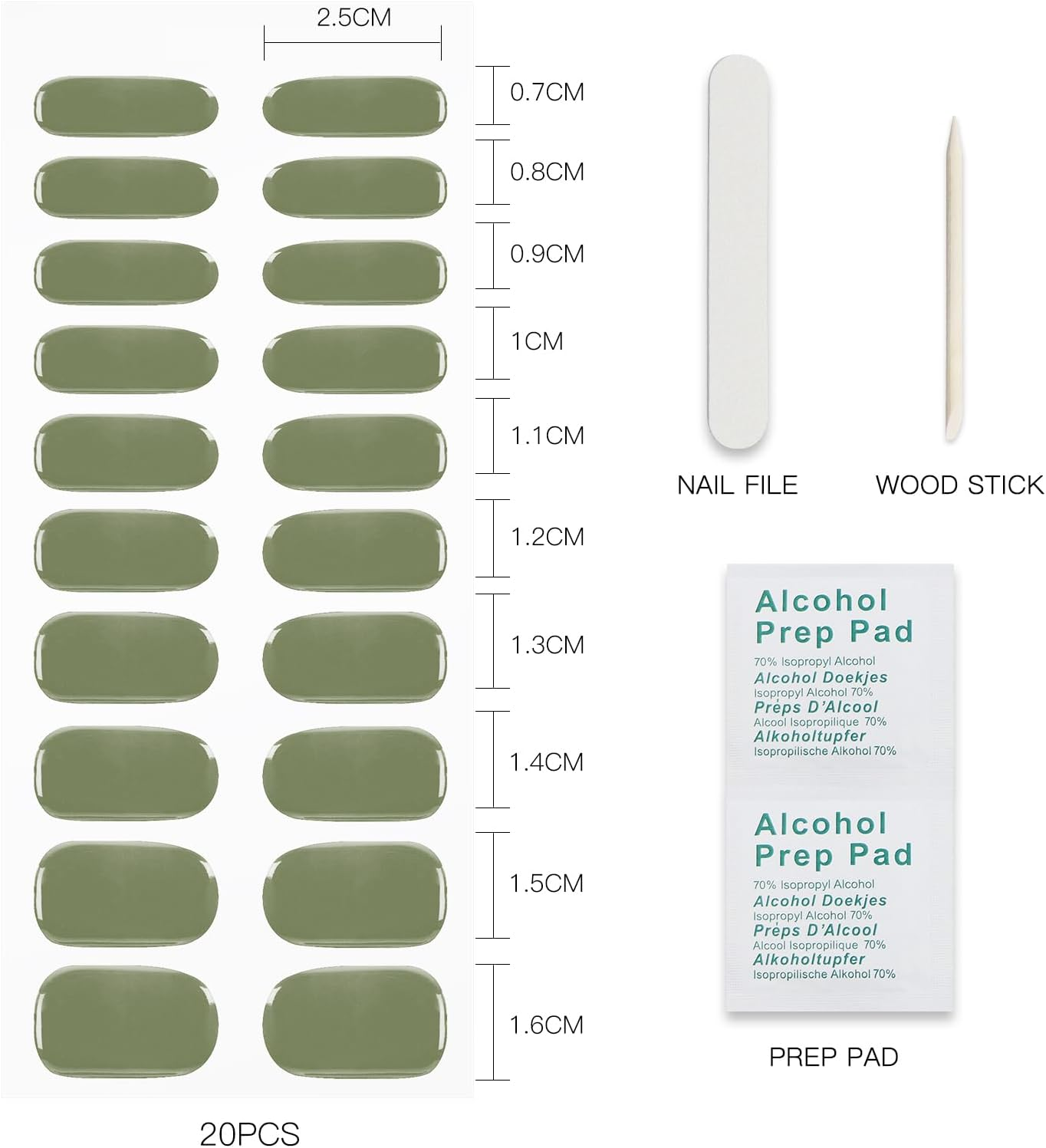 JMEOWIO Gel Nail Stickers Grey Green Cream Stickers Nail Gel Nail Art Stickers Decoration image number 6