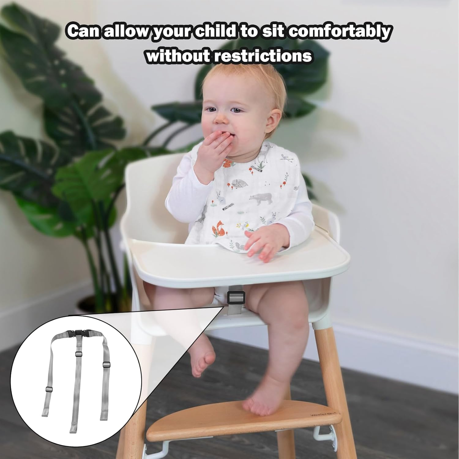 High Chair Straps, High Chair Harness Compatible with IKEA, Harness Safety Belt, Adjustable Baby Kid Safe Belt, Spare Parts 3 Point Safety Straps for IKEA Antilop Protect Children'S Security(Grey)