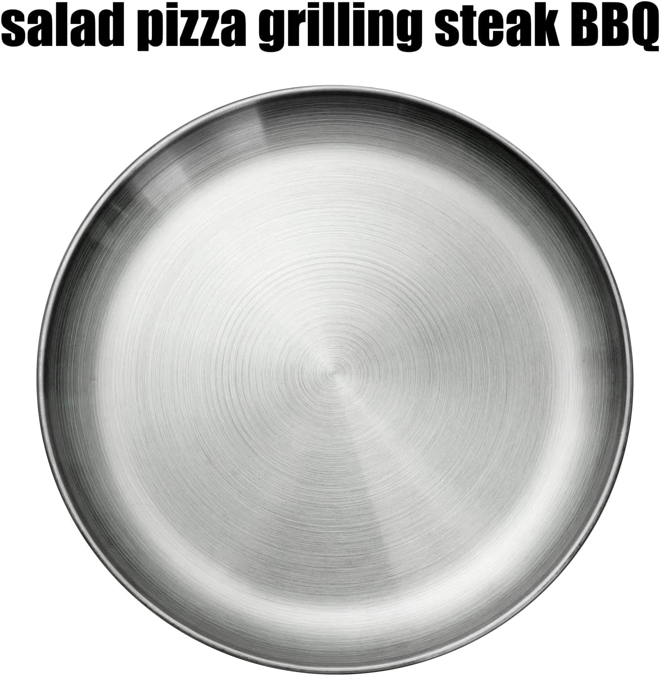 WANBY Stainless Steel Plates Metal Lightweight Steel Plate Unbreakable Dinner Dishes Plates Set Non-Toxin Dishwasher Safe BPA Free and Healthy (4 Pcs) image number 3