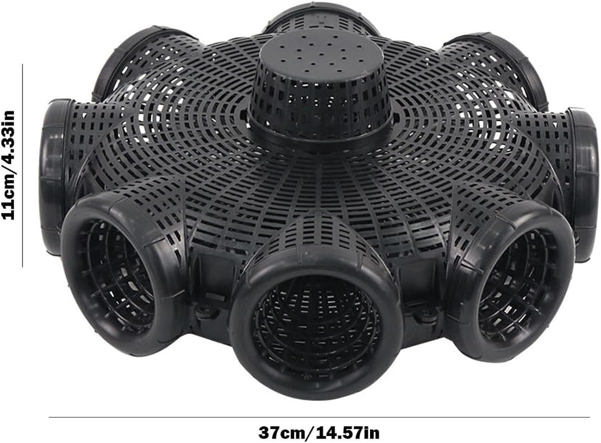 AIMALL Eight-Hole EEL Cage Fish Trap, Yellow EEL and Lobster Catcher, Bottom Sank Fishing Cage for Loach and EEL, 14.57 X 4.33 In image number 5