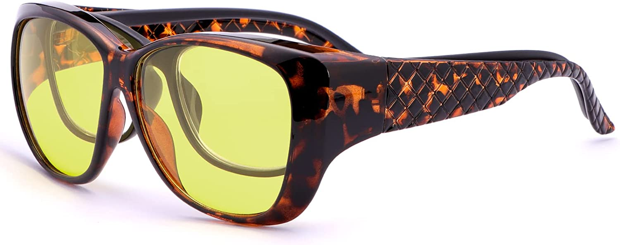 Night Driving Glasses Fit over  Glasses anti Glare Polarized, Wrap around Night Vision Glasses for Men and Women