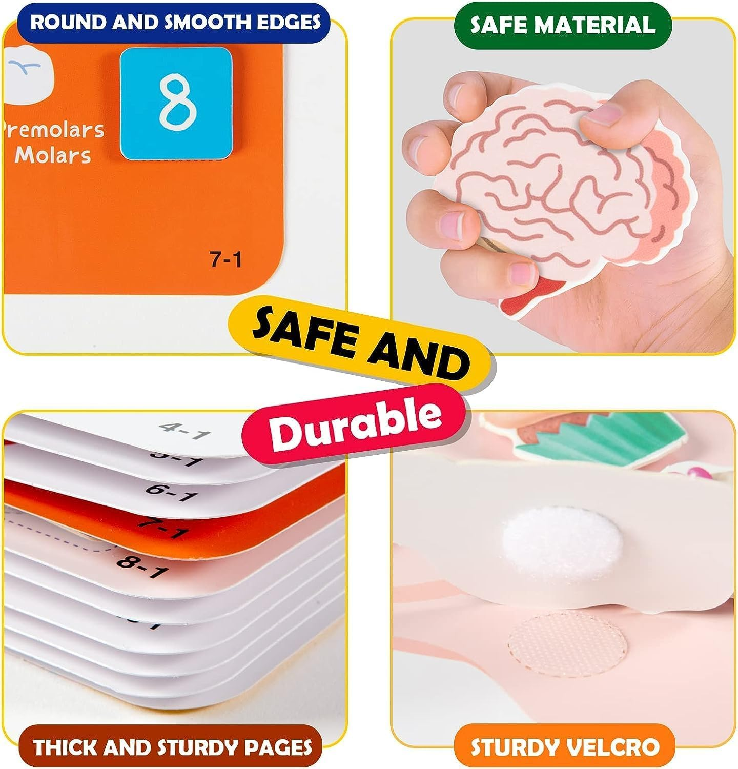 Epzia Montessori Busy Book for Kids, Sensory Toys, Toddler Toys, Human Body Anatomy Book, Montessori Toys for Toddlers, Preschool Learning Activities, Travel Gifts for Ages 4 to 8 image number 5