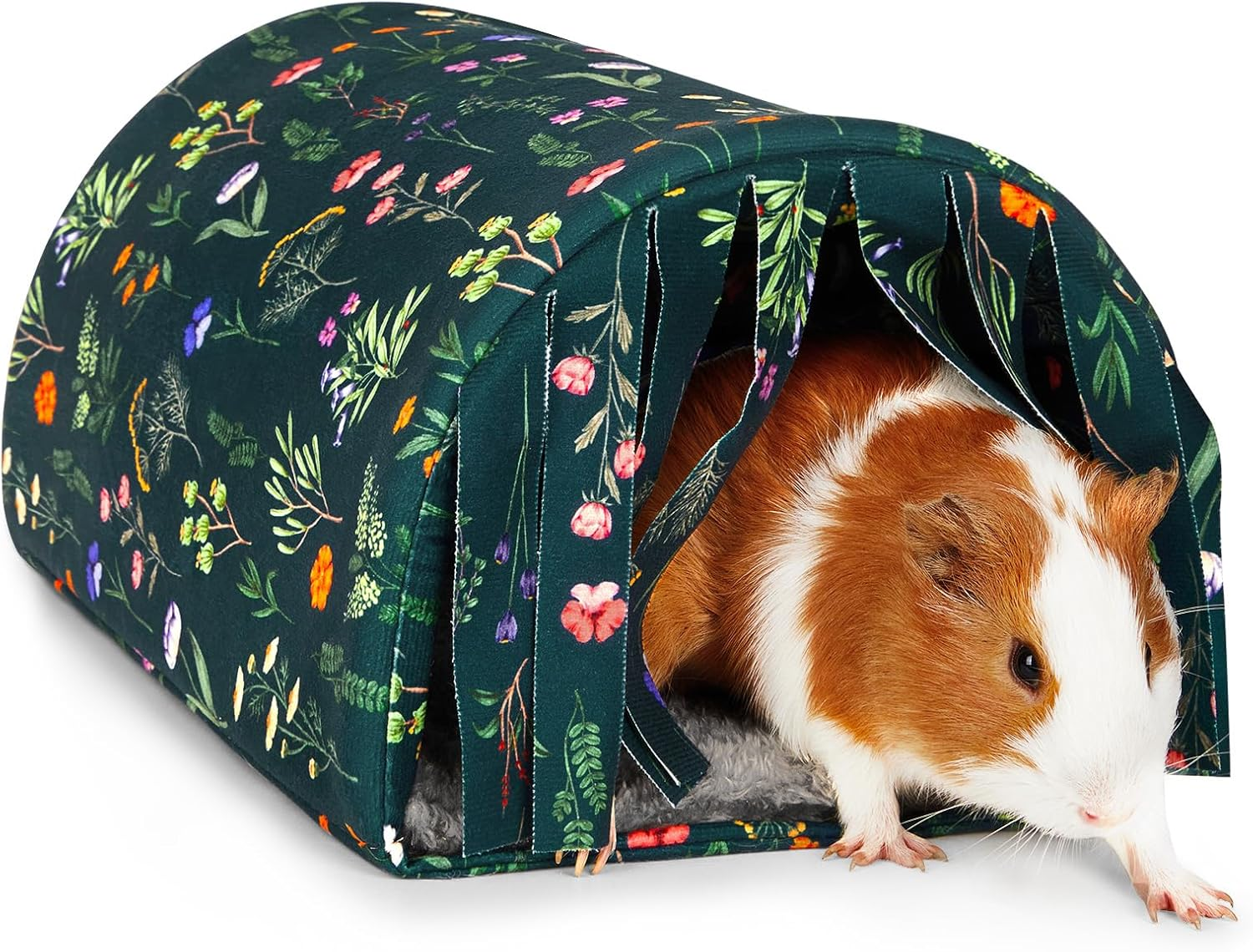 Washable Guinea Pig Tunnel with Curtains - Cozy Hamster Hideout Fit for Small Animals - Soft Accessories for Hamster/Chinchilla/Bunny