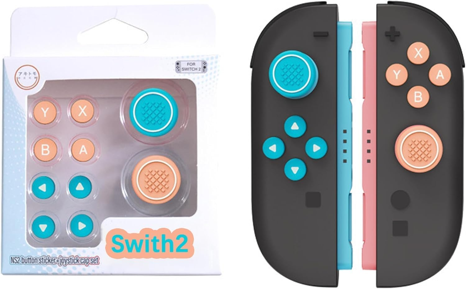 Checkzed Switch Accessories &ndash; Switch Thumb Grips and Joycon Button Caps Set for Nintendo Switch 2, Joycon Joystick Covers, Dpad & Joystick Grip Caps (Red & Blue) image number 1