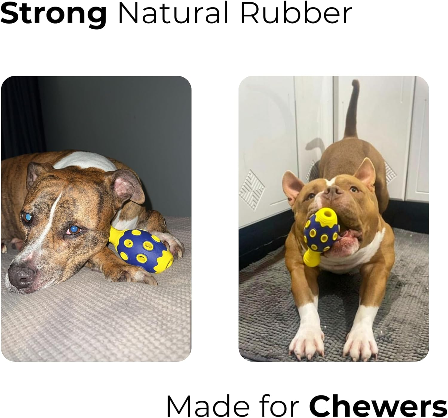 Tuggy Dog Chew Toy,Tough Durable, Bowling Pin Interactive Dog Toys, Food & Treat Puzzle Slow Feeder Dispenser, IQ Mental Stimulation & Enrichment, Small Meduium Large Breed (Yellow/Navy) - Pink/Blue image number 6