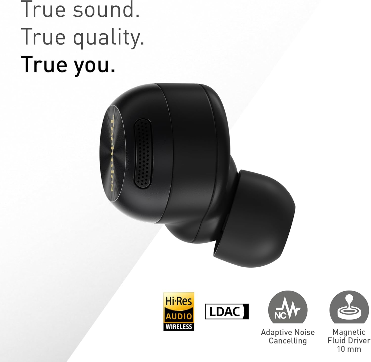 Technics AZ100 True Wireless Noise Cancelling Bluetooth Earbuds with Magnetic Fluid Driver, Voice Focus AI, 3 Device Multipoint Connectivity, LDAC Compatible, Black (EAH-AZ100E-K) - Champagne Gold image number 4