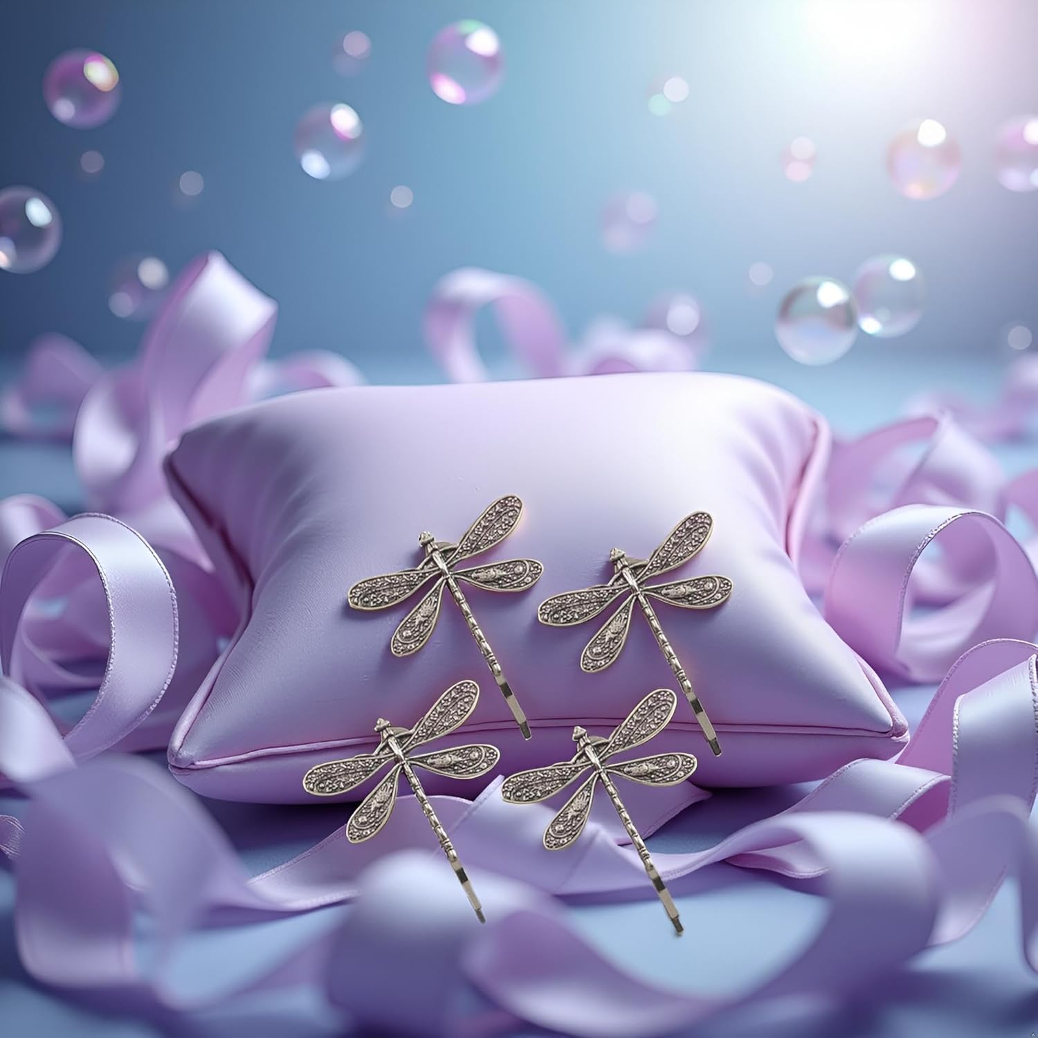 4 Pcs Silver Dragonfly Hair Clip,Wedding Retro Antique Barrette,Bridal Headdress Head Wear Styling Hair Accessories for Girls Ladies Bobby Pins Hair Pins French Hair Styling Hair Accessories image number 2