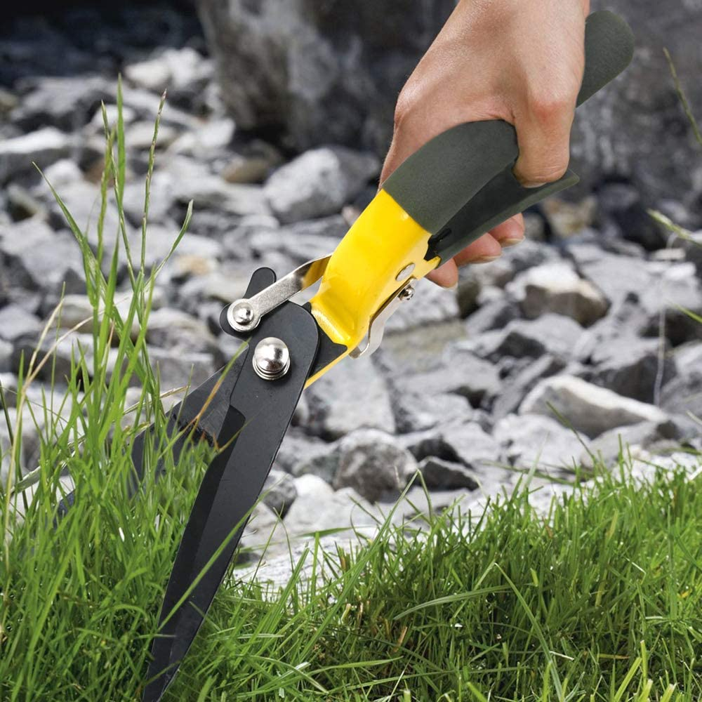 Jardineer Garden Grass Shears, Grass Clippers with Sharp Blade, Smooth Cut Grass Shears with Non-Slip Grip. Garden Shears Good for Trimming Various Grasses