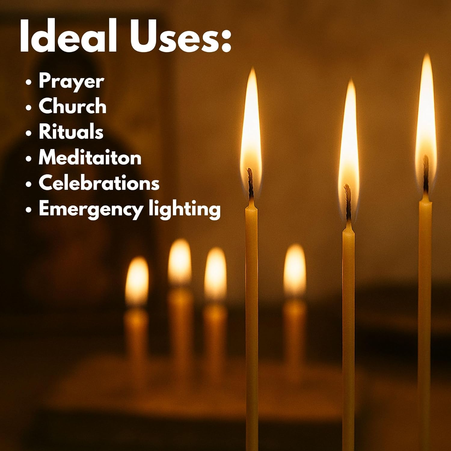 Luxora Pure Beeswax Candles - Honey-Scented, Decorative Thin Taper Candles - Ideal for Birthday Decoration or Church Prayers - Drip Free, Tall & Smokeless Pack of 50 Pcs, (50Pcs, 5Mm X 160Mm) image number 6