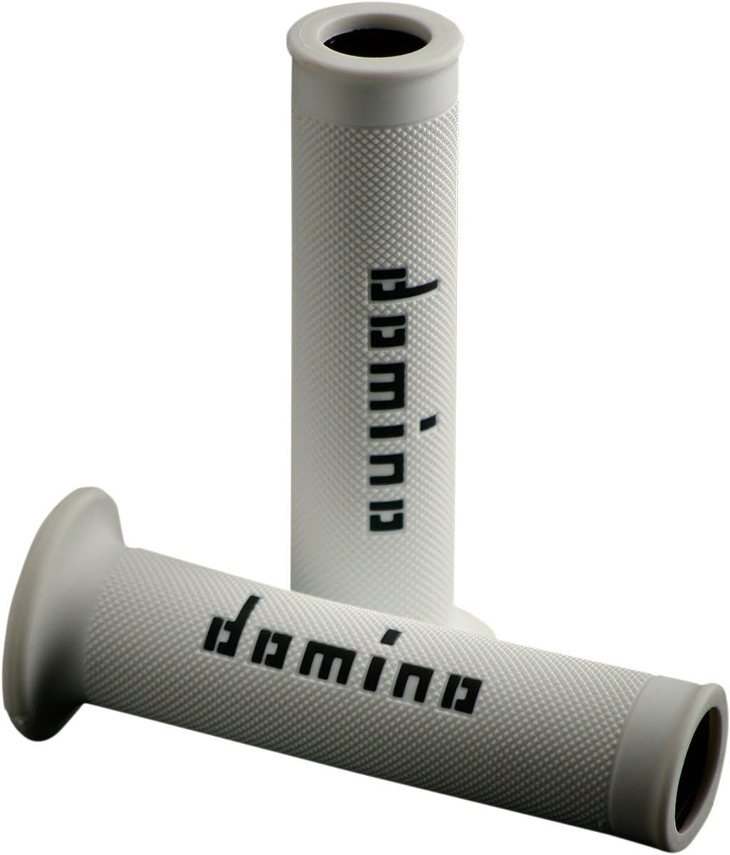 Domino A01041C4046 Handlebar Grip, Race Type (TZ Grip), 4.9 Inches (126 Mm), Thermoplastic Rubber, White X Black