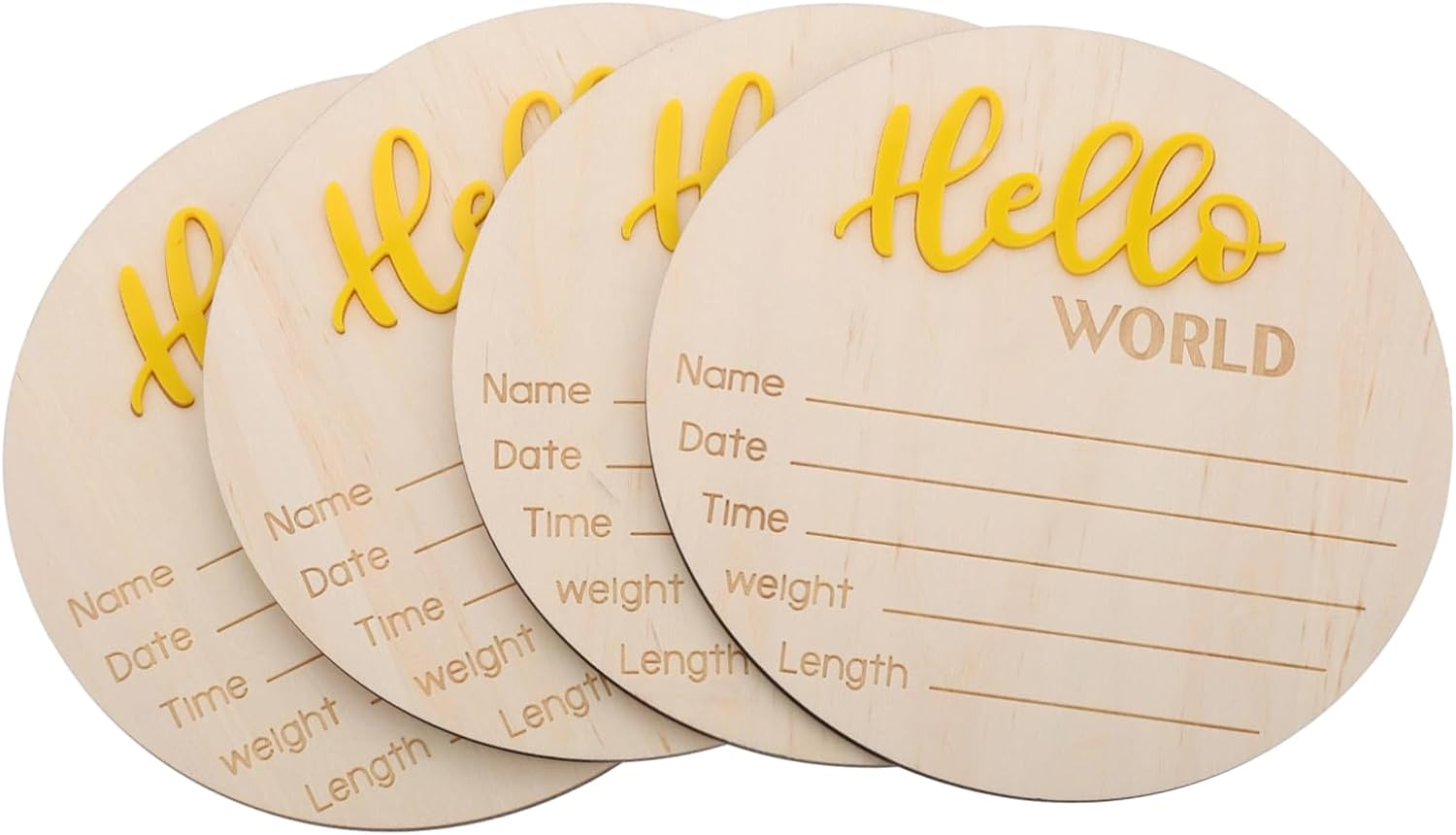 Toyvian Wooden Birth Announcement Sign Name Date Weight Height Elegant Decor for Nursery