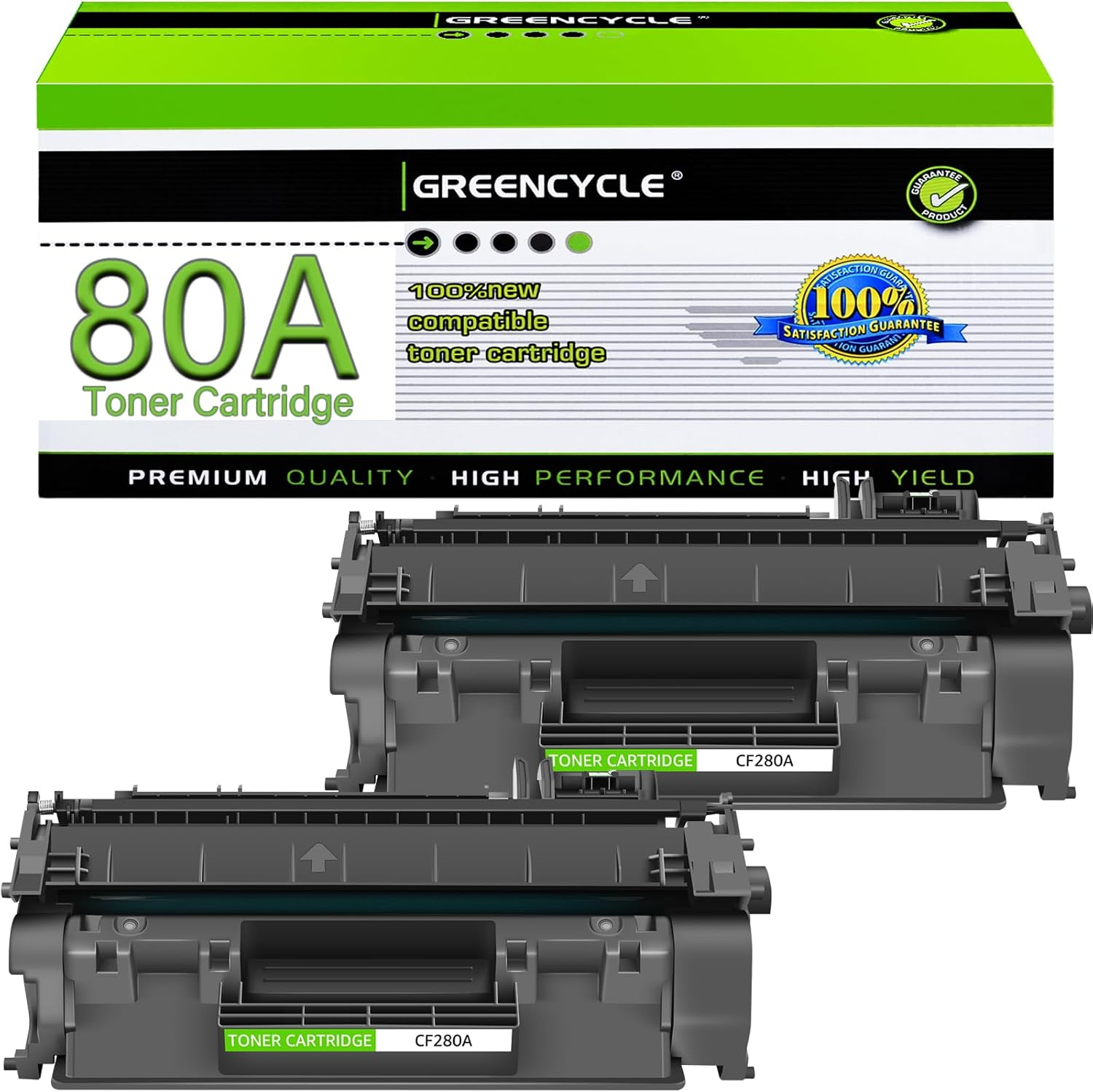 Greencycle Compatible Toner Cartridge Replacement for HP 80A CF280A Work with Laserjet Pro 400 M401A M401D M401N M401Dne MFP M425Dn Printer (Black, 1-Pack) image number 6