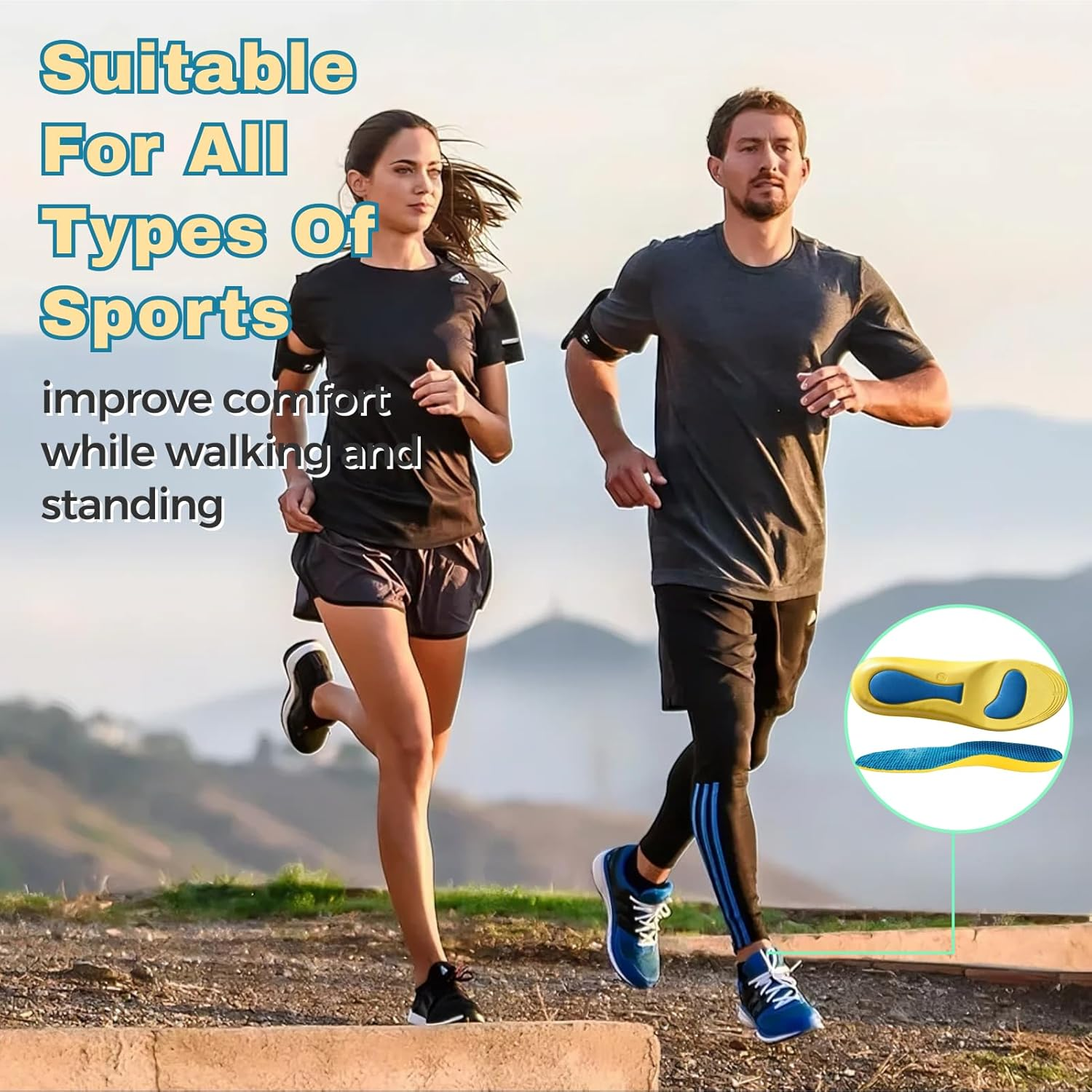 Arch Support Orthotic Insoles for Plantar Fasciitis, Full Length Heel Seats with Biomechanical Reinforcement Technology for Effective Pain Relief in Athletic Footwear, Work Boots, and Casual Shoes image number 5