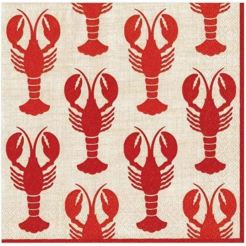 Caspari Entertaining with Lobsters, Cocktail Napkin, Pack of 20