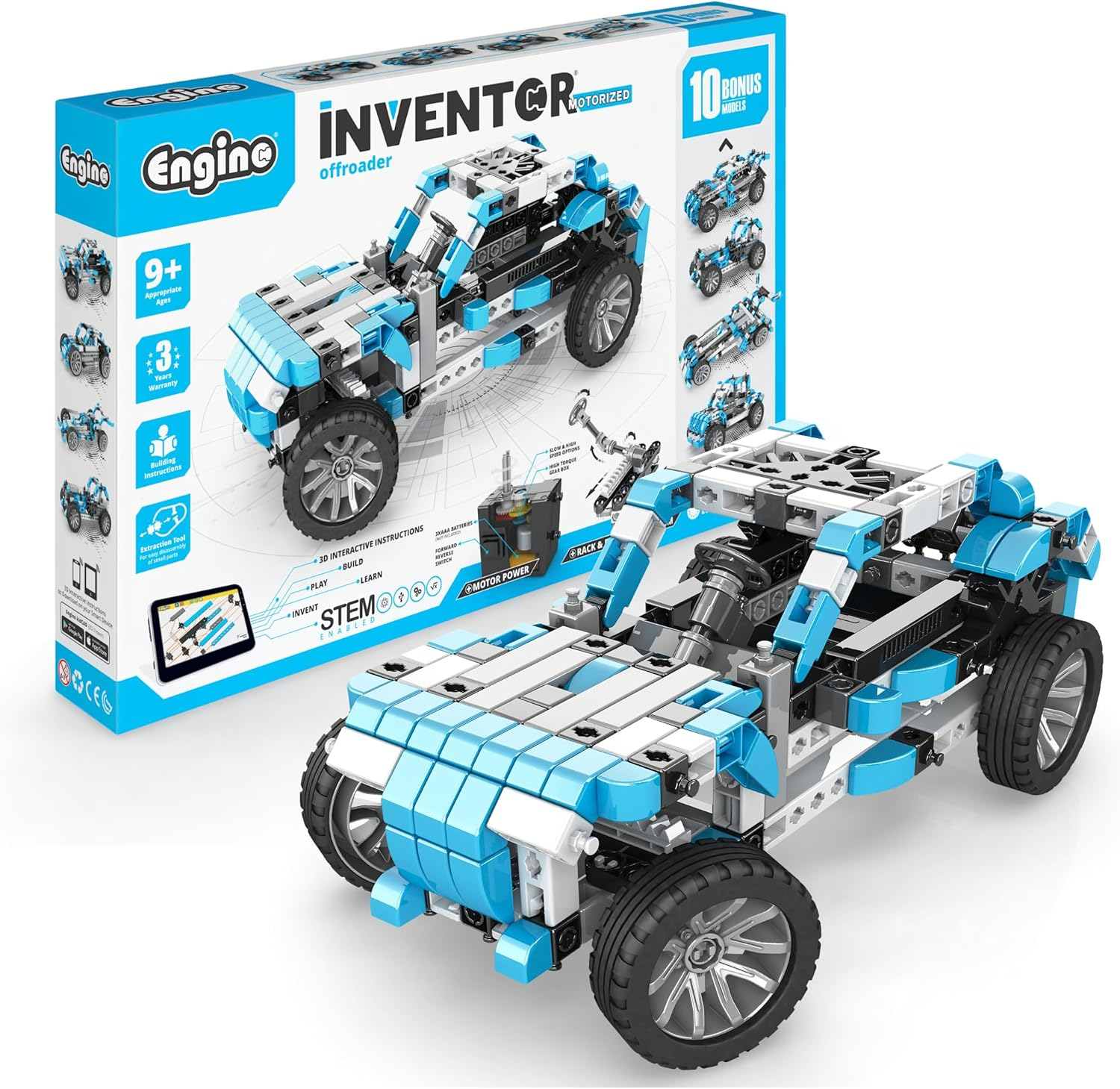 Engino Inventor Motorised Offroader Mechanics Building Block 284-Pieces Set image number 5