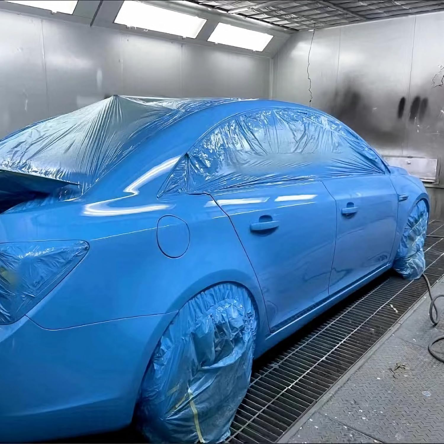 LLPT Tape and Drape Pre-Taped Masking Film | 2 Rolls | Self-Adhesive Painting Drop Film | Plastic Dust Sheets for Decorating, Cars Painting| (CMF240) | 240Cm(Unfolded) X 25M image number 1