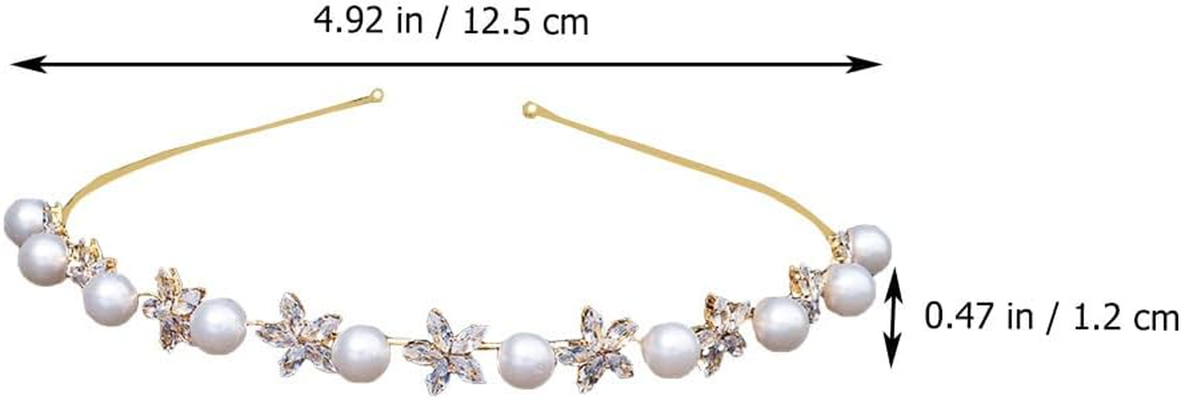 OATIPHO 1 X Zircon Hair Band with Pearls Thin Headband for Women Weddings Parties and Stylish Accessory for Unforgettable image number 1