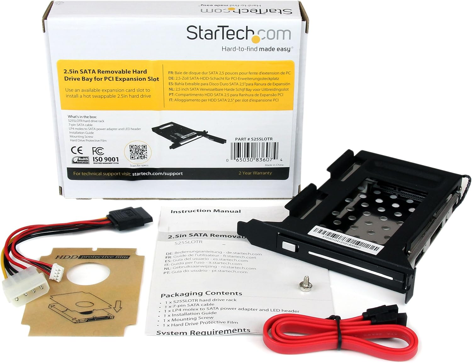 Startech.Com 2.5In SATA Removable Hard Drive Bay for PC Expansion Slot image number 1