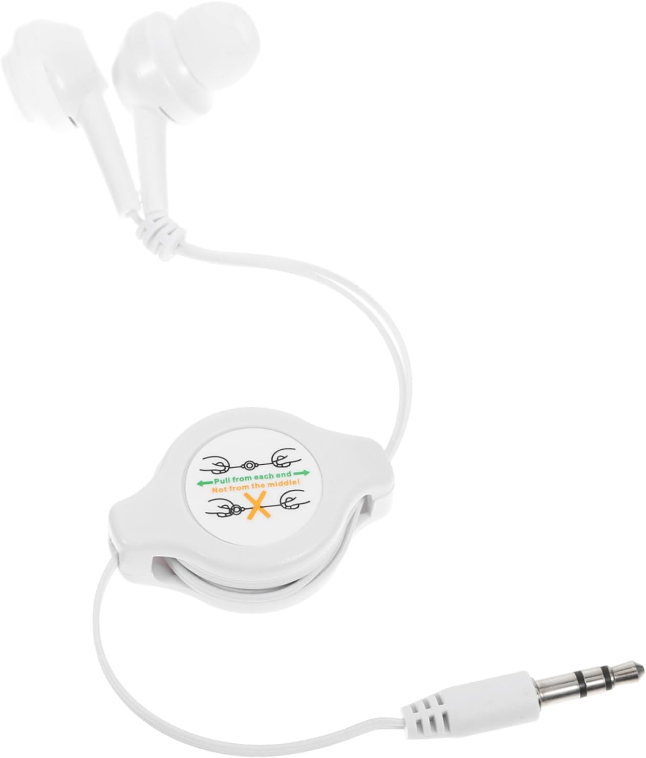 GARIOUANS Retractable in Ear Headphones Lightweight Portable for Gym Travel Relaxation Compatible with CD Players Devices Easy Storage Design Sleek White Finish image number 3