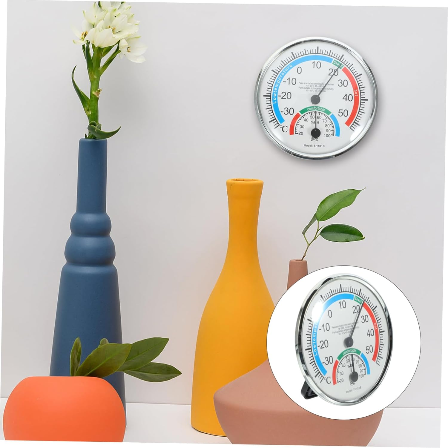 Indoor Outdoor Thermometer Hygrometer Wall-Mount Temperature Humidity Gauge for Garden Patio Compact Design Easy to Install Accurate Measurement image number 6