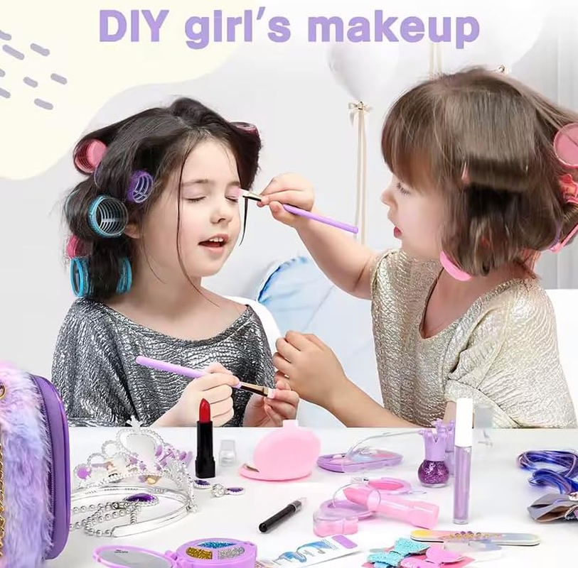 Kids Makeup Kit for Girl - Kids Washable Makeup Girls Toys with Unicorn Cosmetic Case, Real Girl Makeup Sets for Toddler Kid Children Christmas Birthday Gifts Toys for 3 4 5 6 7 8-12 Year Old Girls