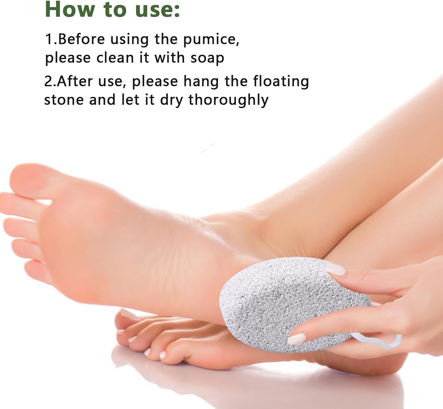 8-Pack Foot Pumice Stone for Feet, Borogo Natural Lava Pedicure Tools Hard Skin Callus Remover for Feet and Hands image number 3