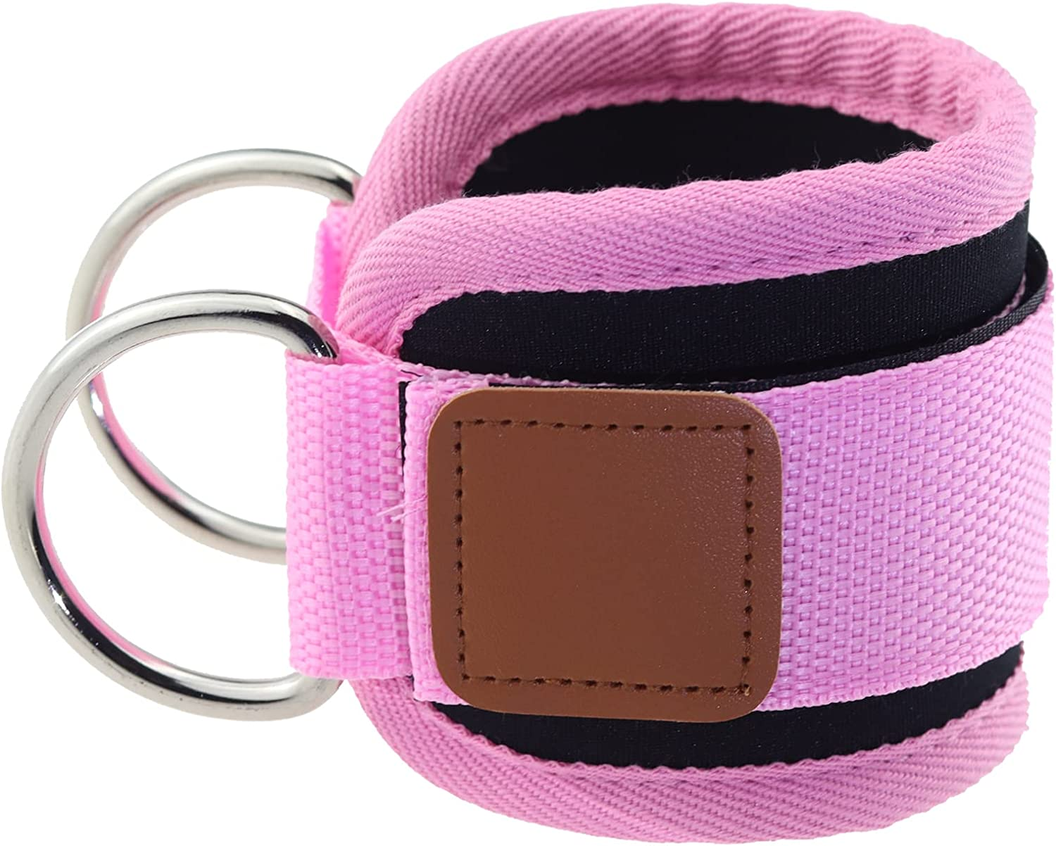 Ginojex Ankle Straps for Gym Cable Machine Leg Extension Kickbacks Exercises Double D-Rings Comfort Fit Neoprene Adjustable