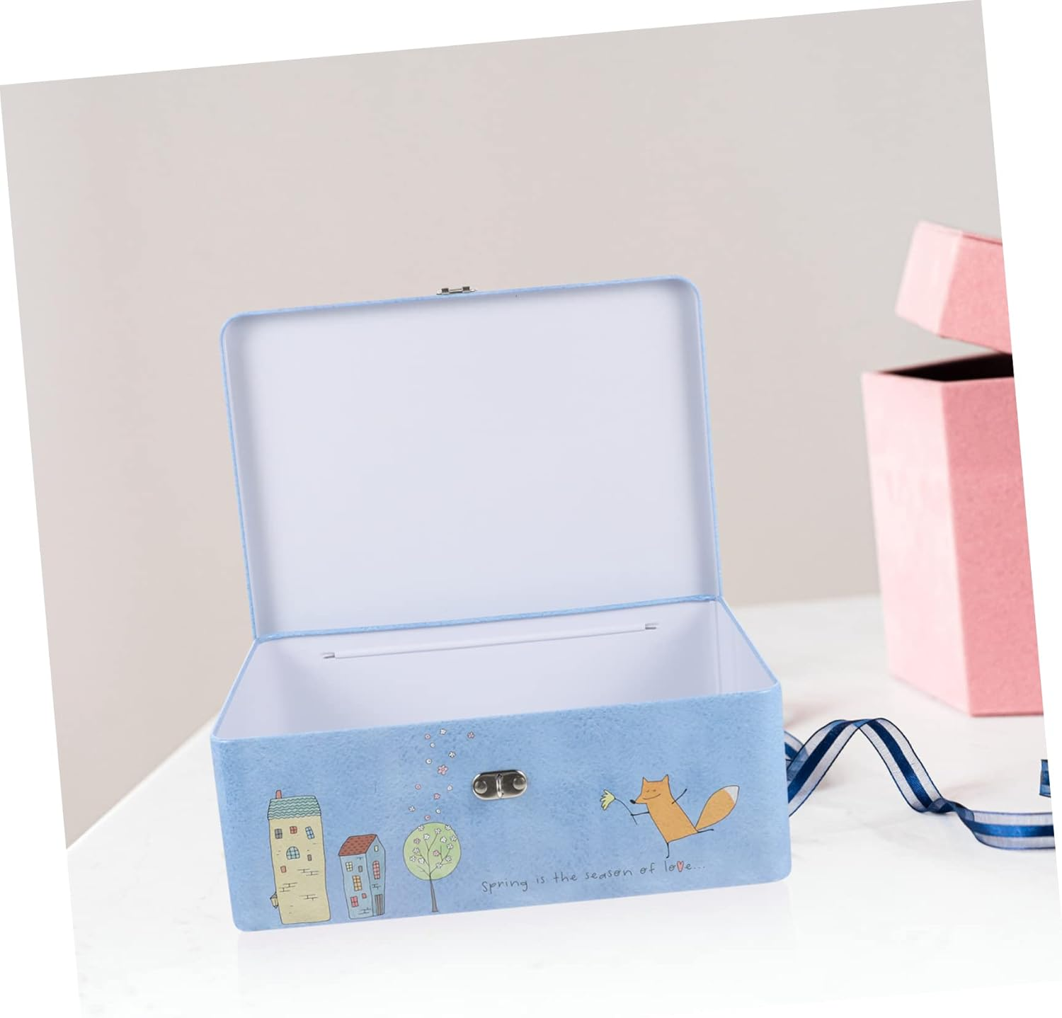 Adorable Vintage Tinplate Storage Box with Decorative Container for Jewelry Crafts and Keepsakes for Home Desktop Organization image number 2