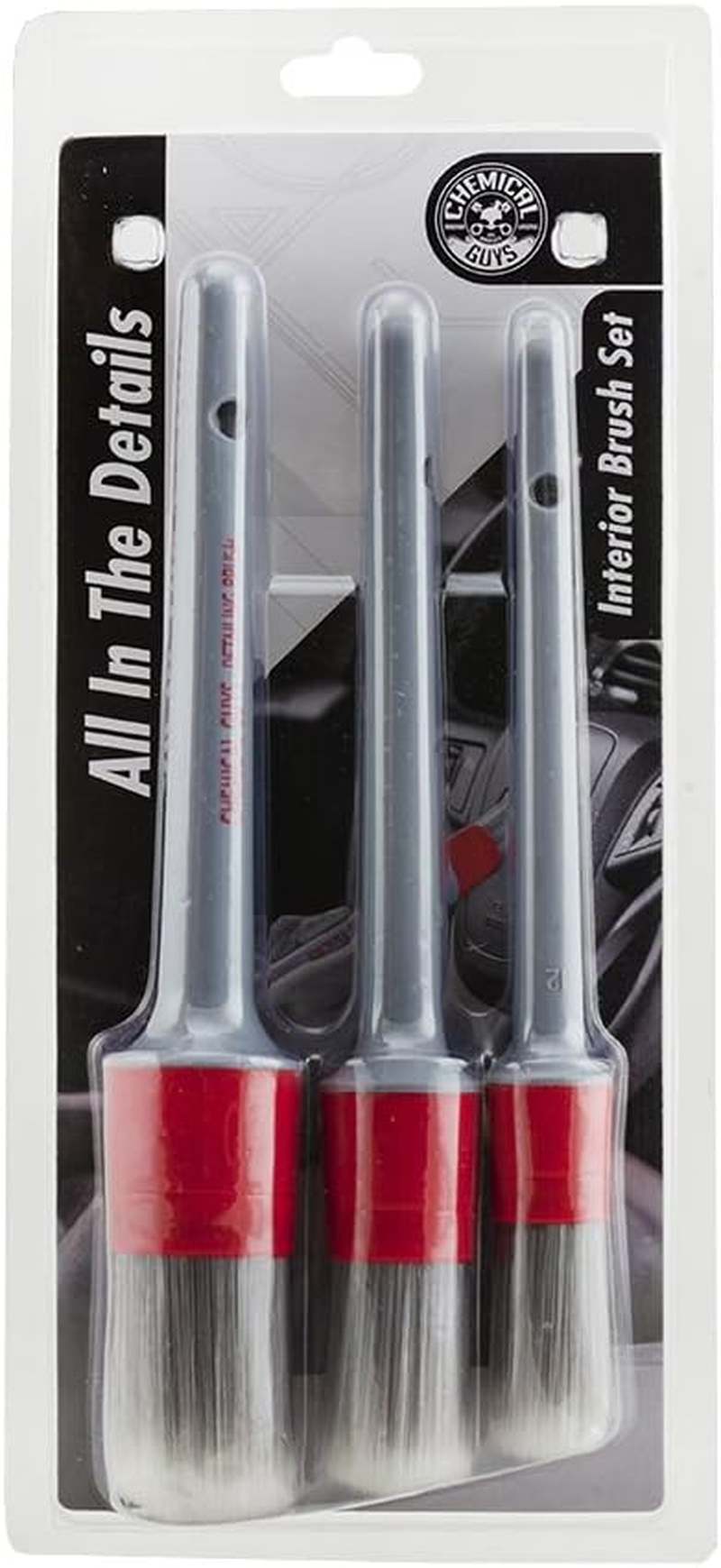 Chemical Guys All in the Details Interior Detailing Brush Set (3 Pieces) image number 2