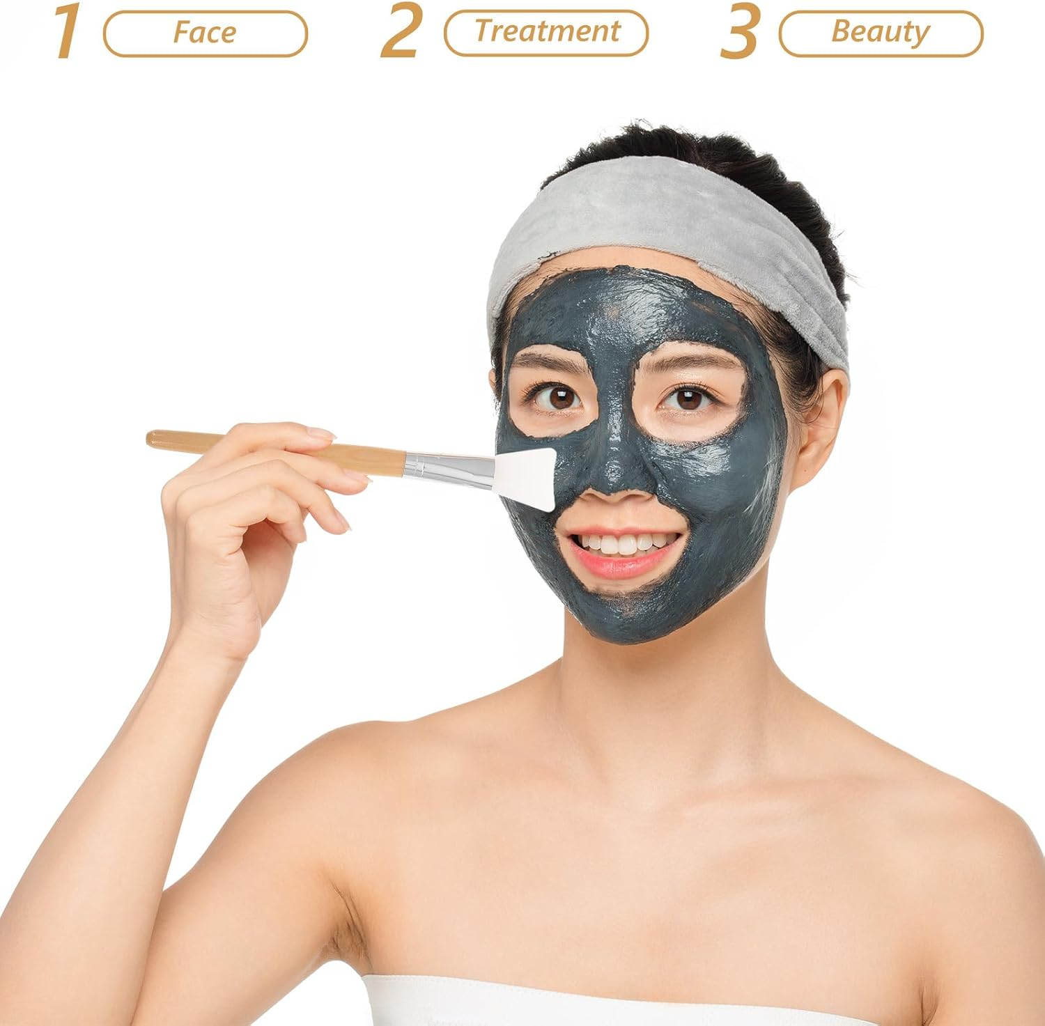 AUTSUPPL 5Pcs Facial Mask Mixing Bowl Set with Small Face Bowl, Spatula, and Brush for Home Spa Beauty Treatment and Clay Peel-Off Masks image number 6