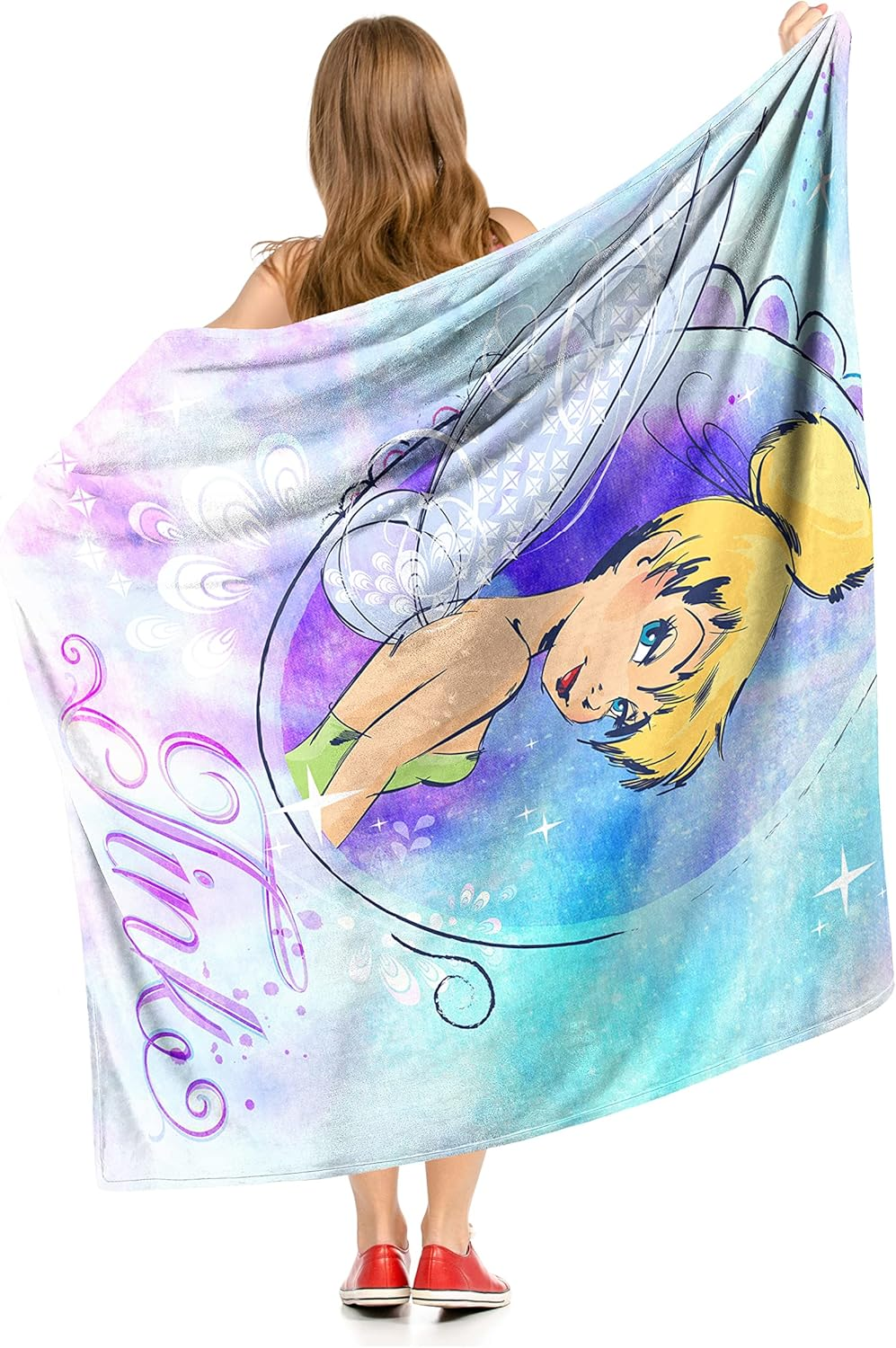 Northwest Fairies Silk Touch Throw Blanket, 50" X 60", Cosmic Tink - Botanical Pixie image number 5