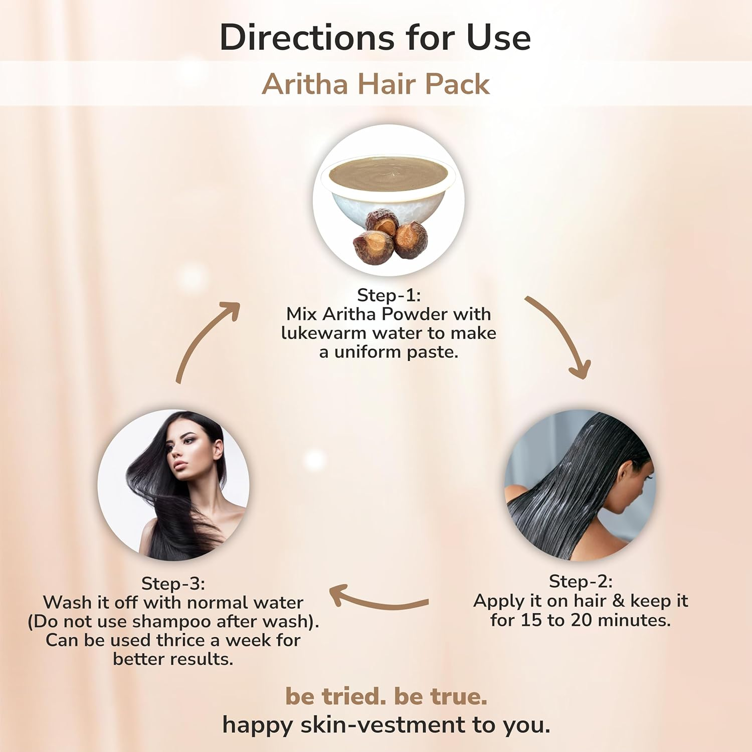 Tried N True Aritha Powder/Reetha Powder for Hair/Soapnut/Pure and Natural Hair Pack for Hair Cleansing/For Men and Women -100G image number 1