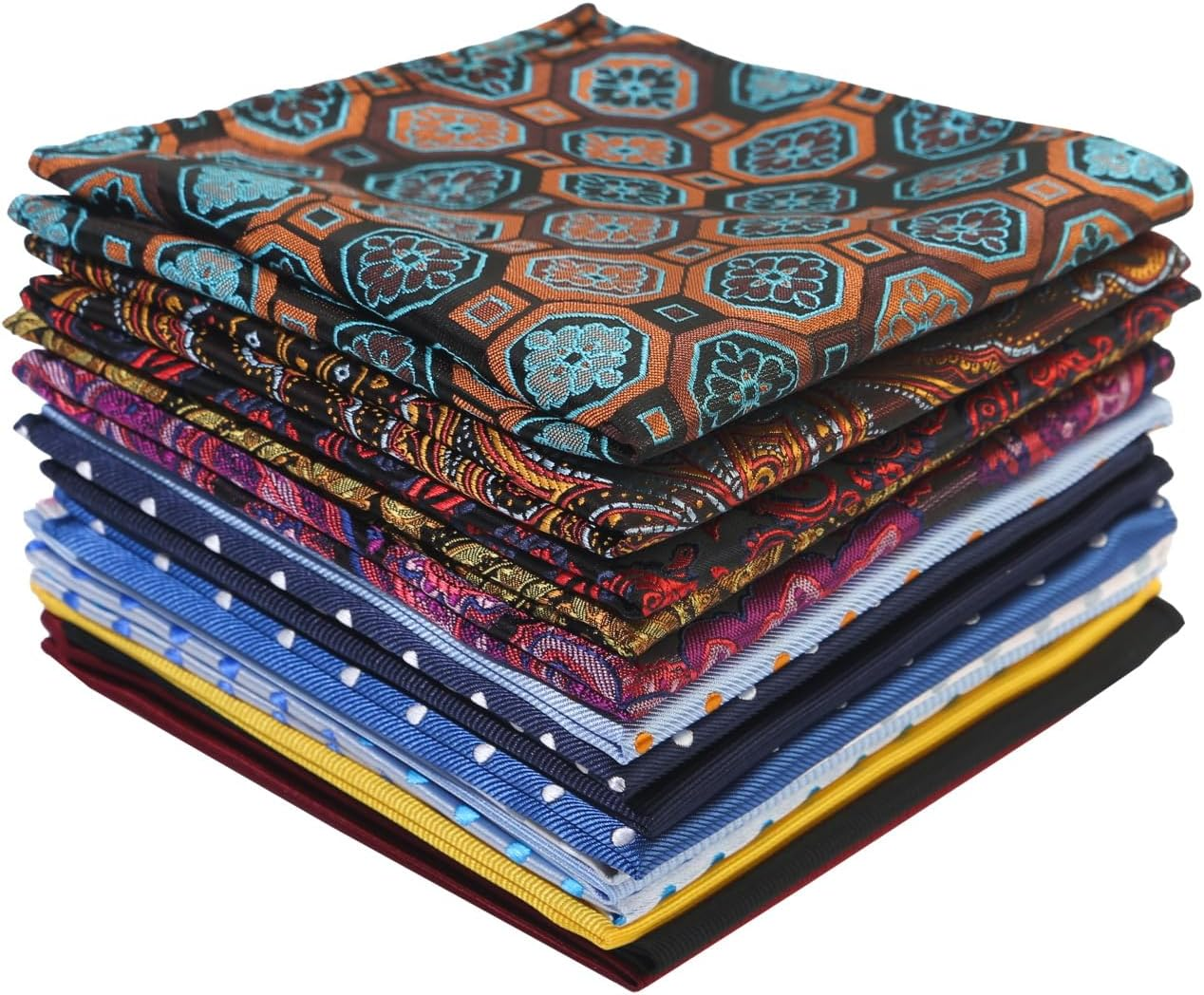 Yamoloz 15 Pack Men'S Pocket Squares, Soft Hankies Premium Mens Pocket Square Handkerchiefs Set, Multicolor, Medium image number 2