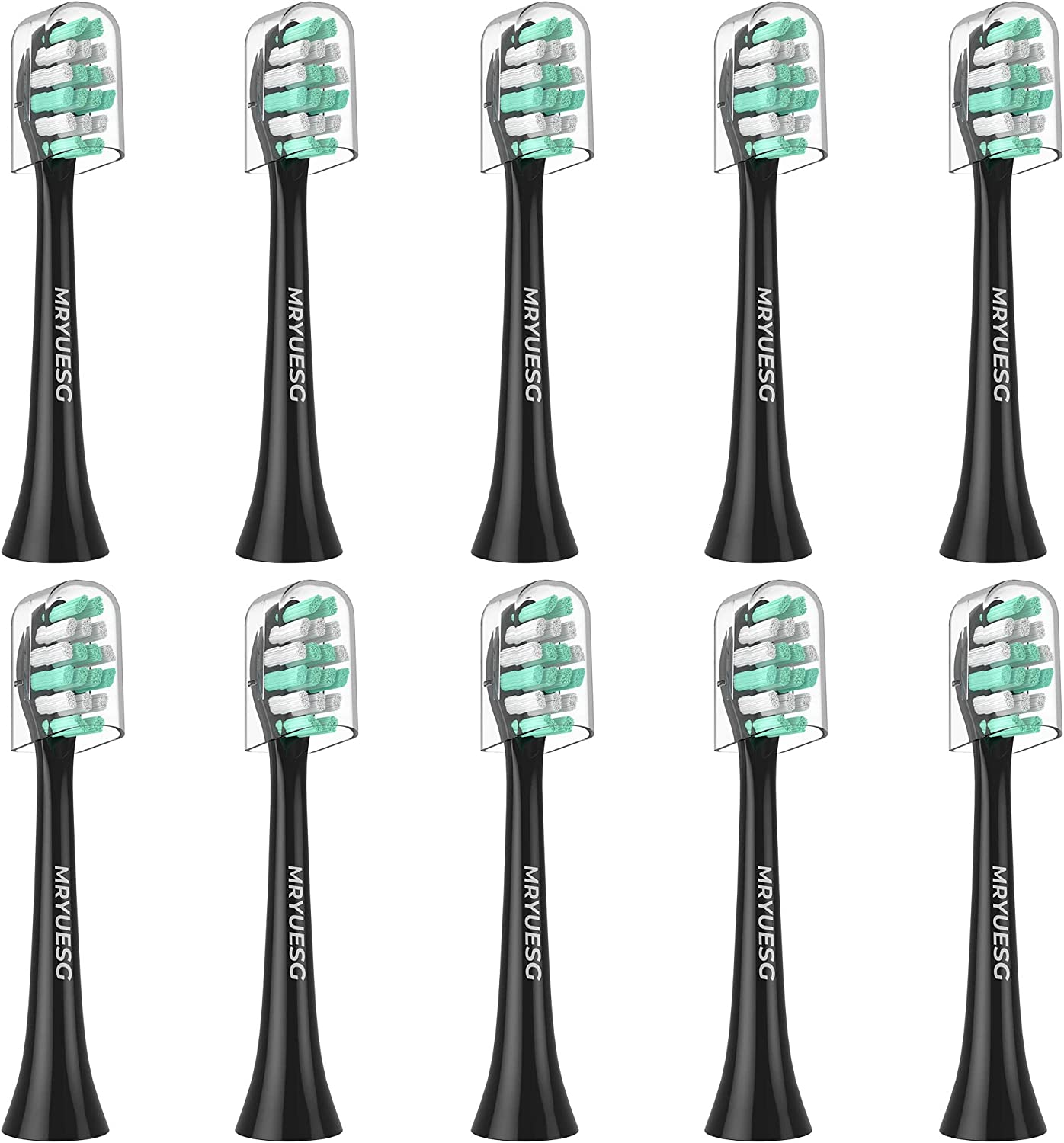 MRYUESG Replacement Heads Compatible with Philips Sonicare 10 Pack, Electric Tooth-Brush Head for Phillips, Black