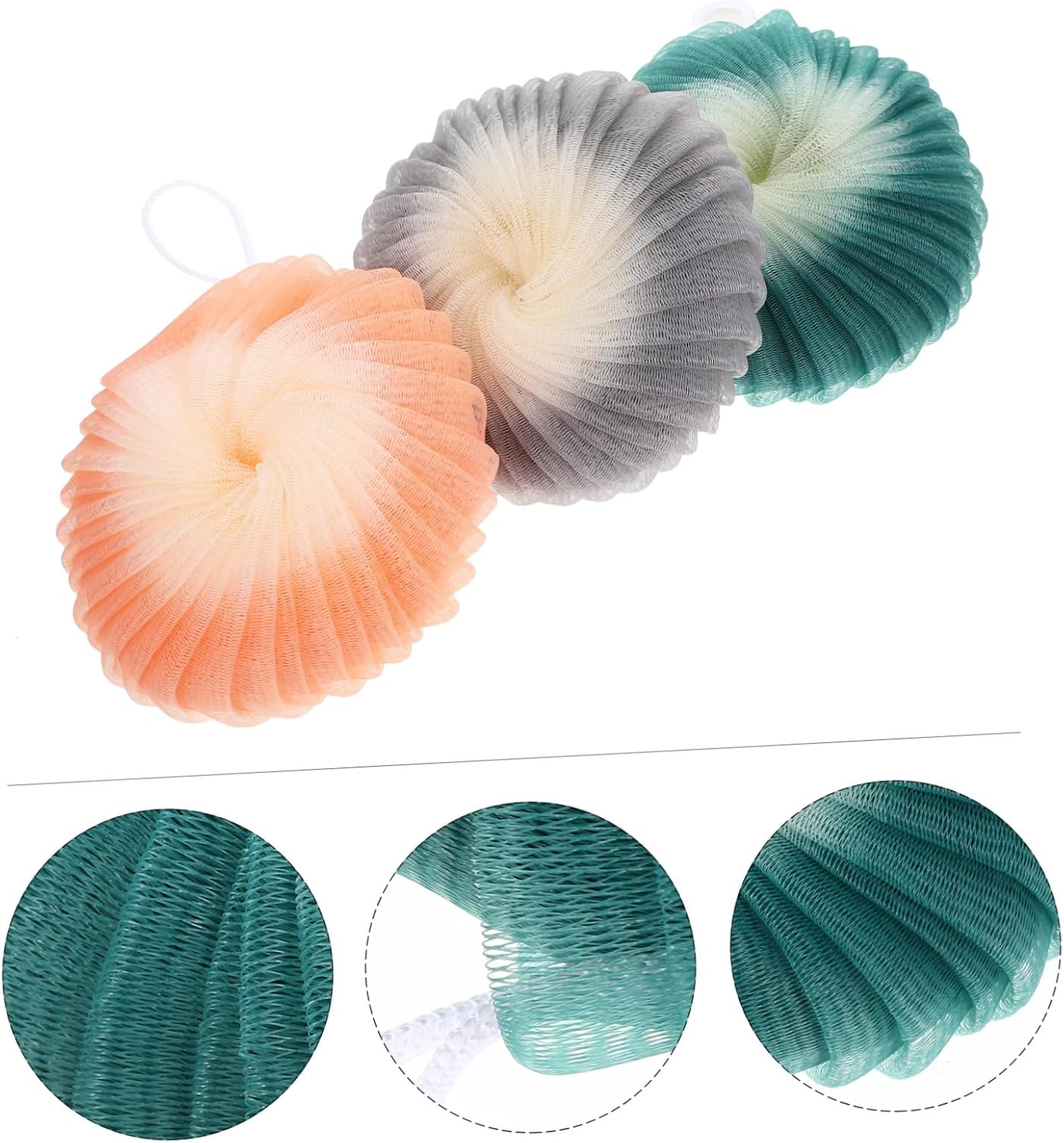 Hoement 3Pcs Conch Flower Bath Ball Body Exfoliator Scrubber Natural Scrubber Sponge for Bath image number 4