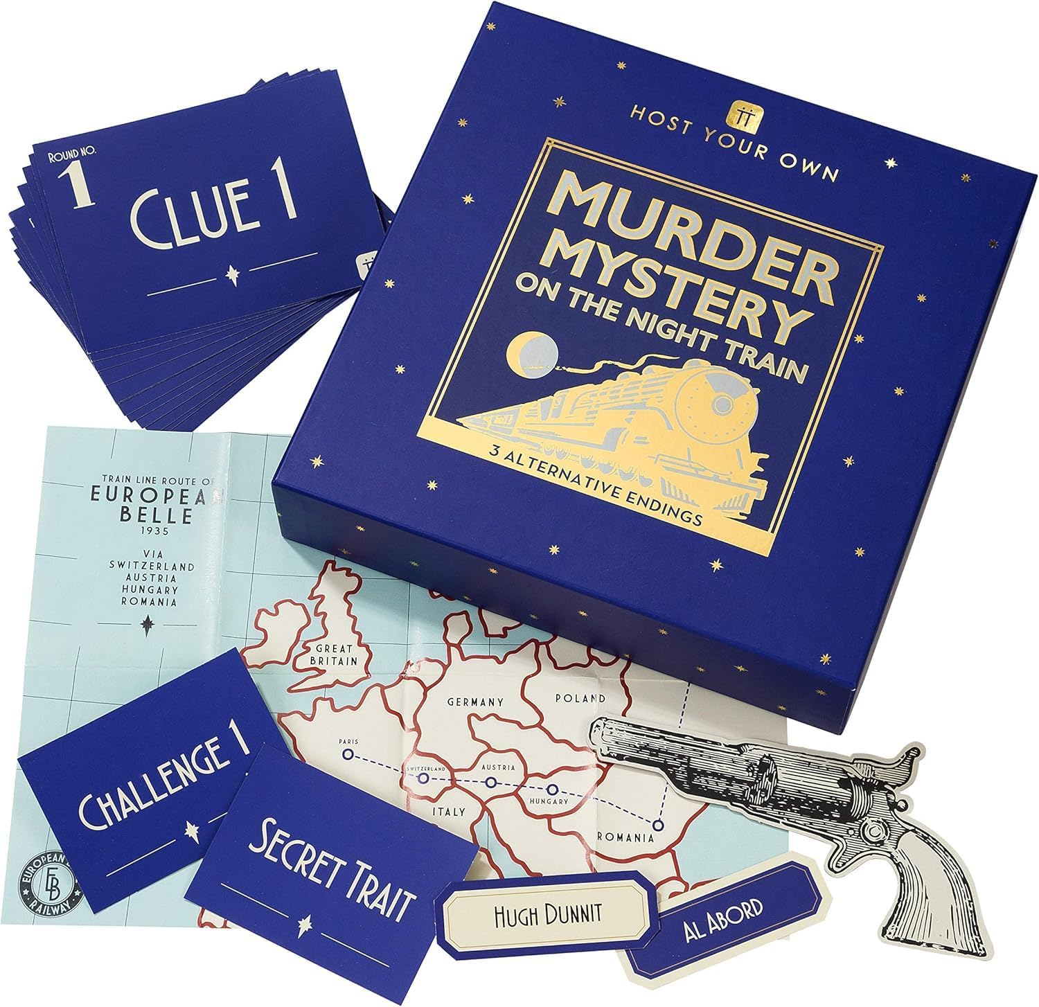 Talking Tables Host Your Own Murder Mystery on the Night Train Game for Adults | 1930S Dinner Party Role Play Experience | Reusable Multi Ending Gameplay, Interactive Group Deduction Activity - Multicolor image number 7