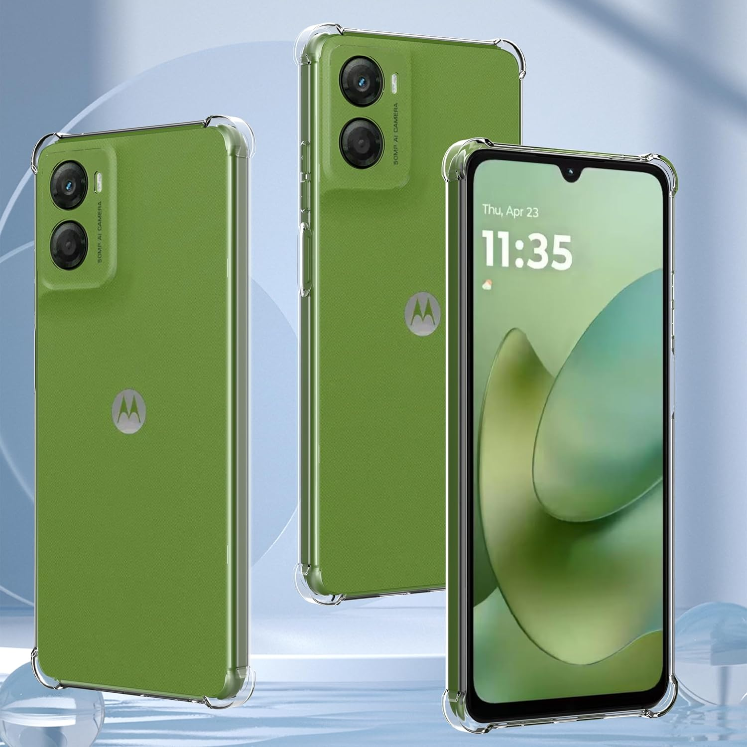 Anoowkoa Mobile Phone Case for Motorola Moto G06/Moto G06 Power Case + 2 Pieces Moto G06/G06 Power Tempered Glass Screen Protector [Transparent Silicone] [Shockproof Scratch-Resistant] Thin image number 3