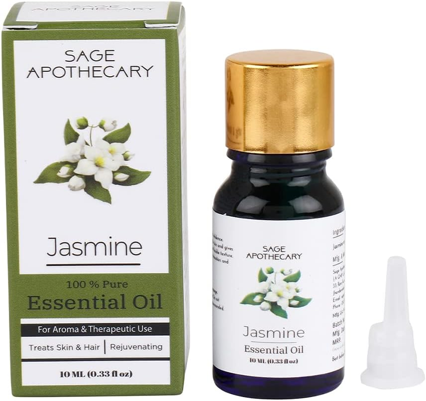 Sage Apothecary 100% Pure & Natural Jasmine Essential Oil for Hair Growth & Healthy Skin | Pack of 10ML image number 3
