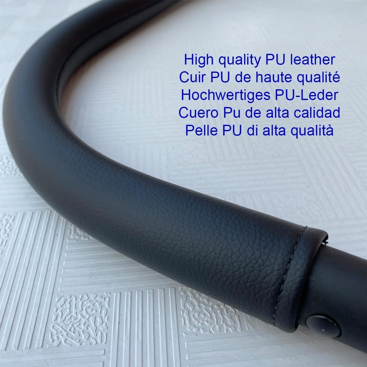 Bumper Armrest Pram Accessory Stroller Bar Compatible with Yoyo 2 and Yoyo+ Pushchair, PU Leather, Black image number 1